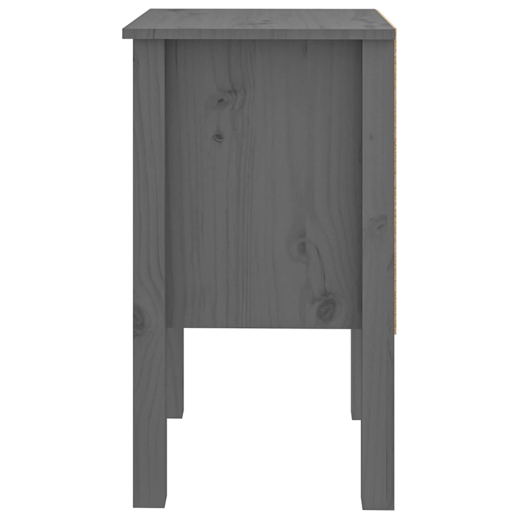 Nachtkastje 40X35X61,5 Cm Massief Grenenhout Grijs