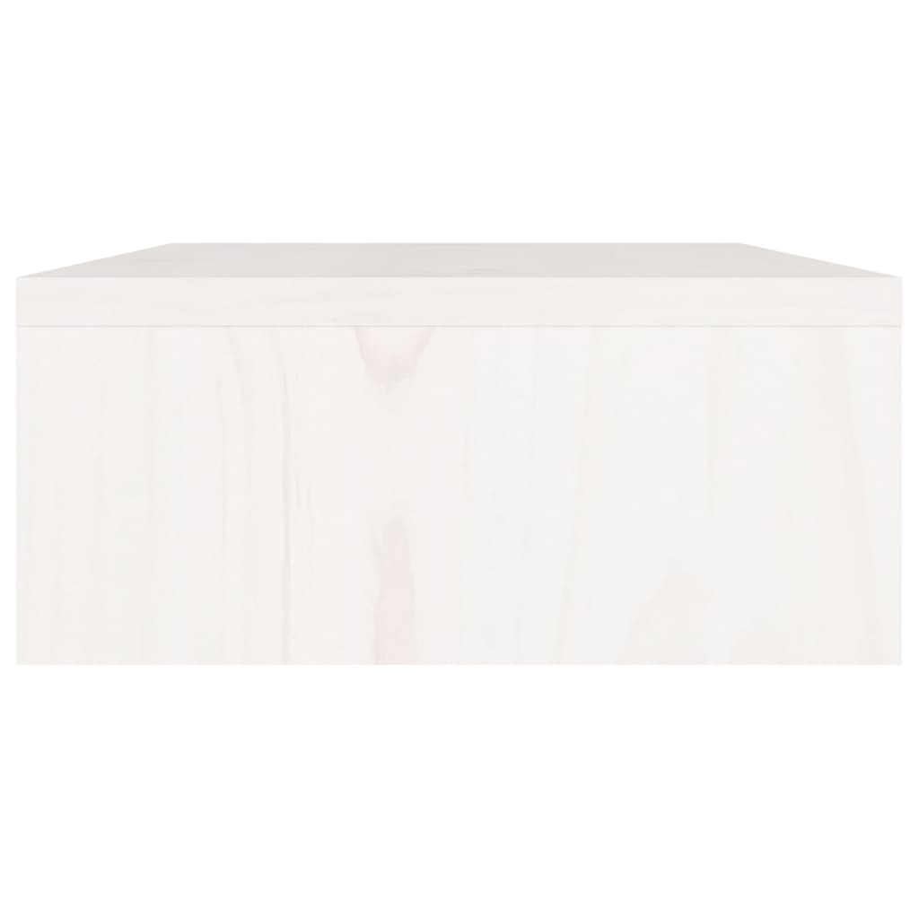 Monitorstandaard 80X24X10,5 Cm Massief Grenenhout Wit