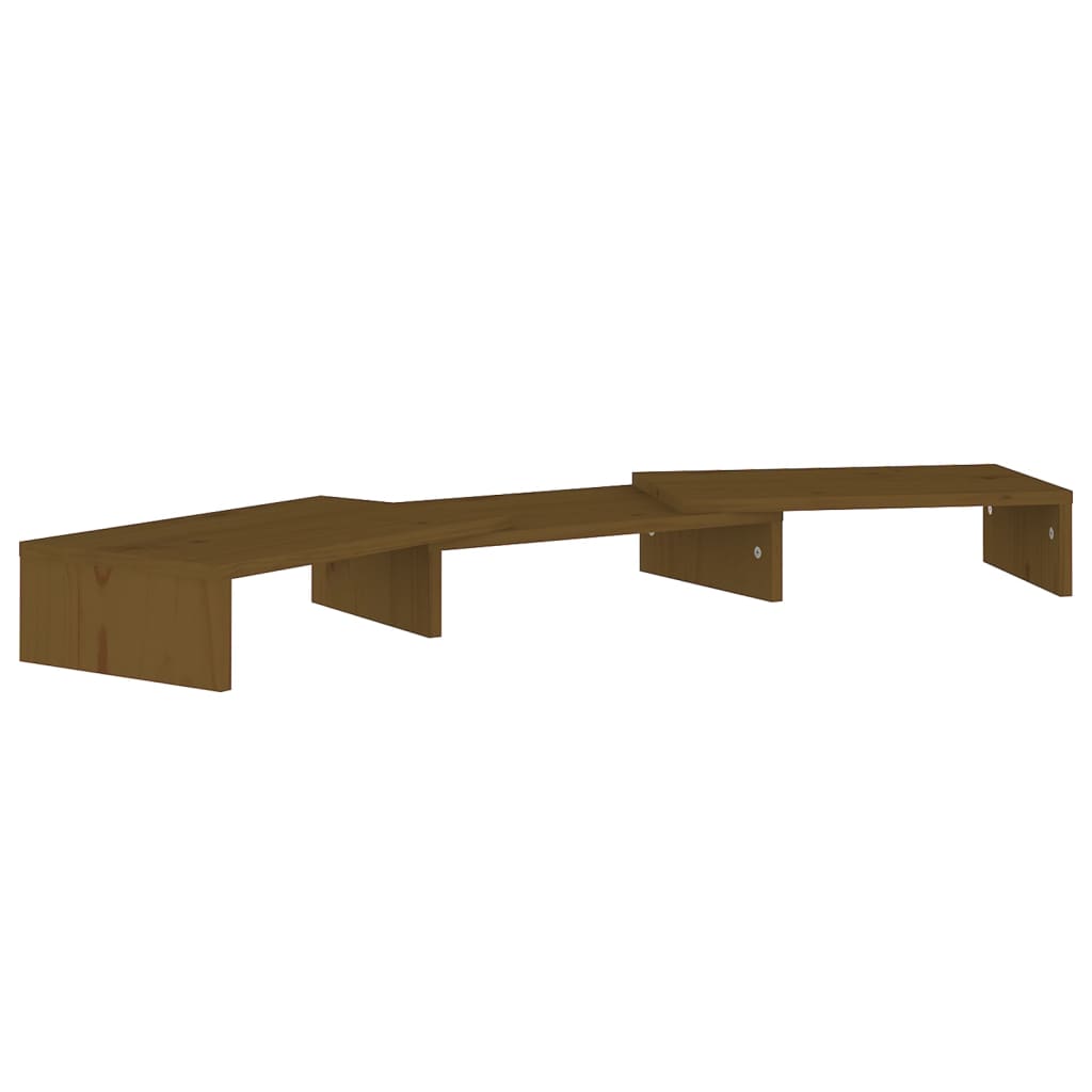 Monitorstandaard 80X24X10,5 Cm Massief Grenenhout Honingbruin