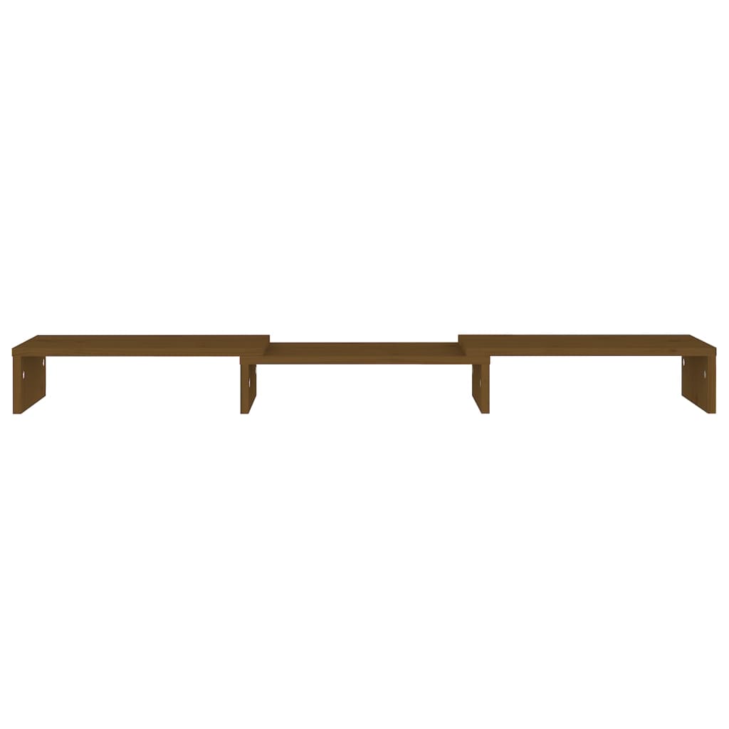 Monitorstandaard 80X24X10,5 Cm Massief Grenenhout Honingbruin