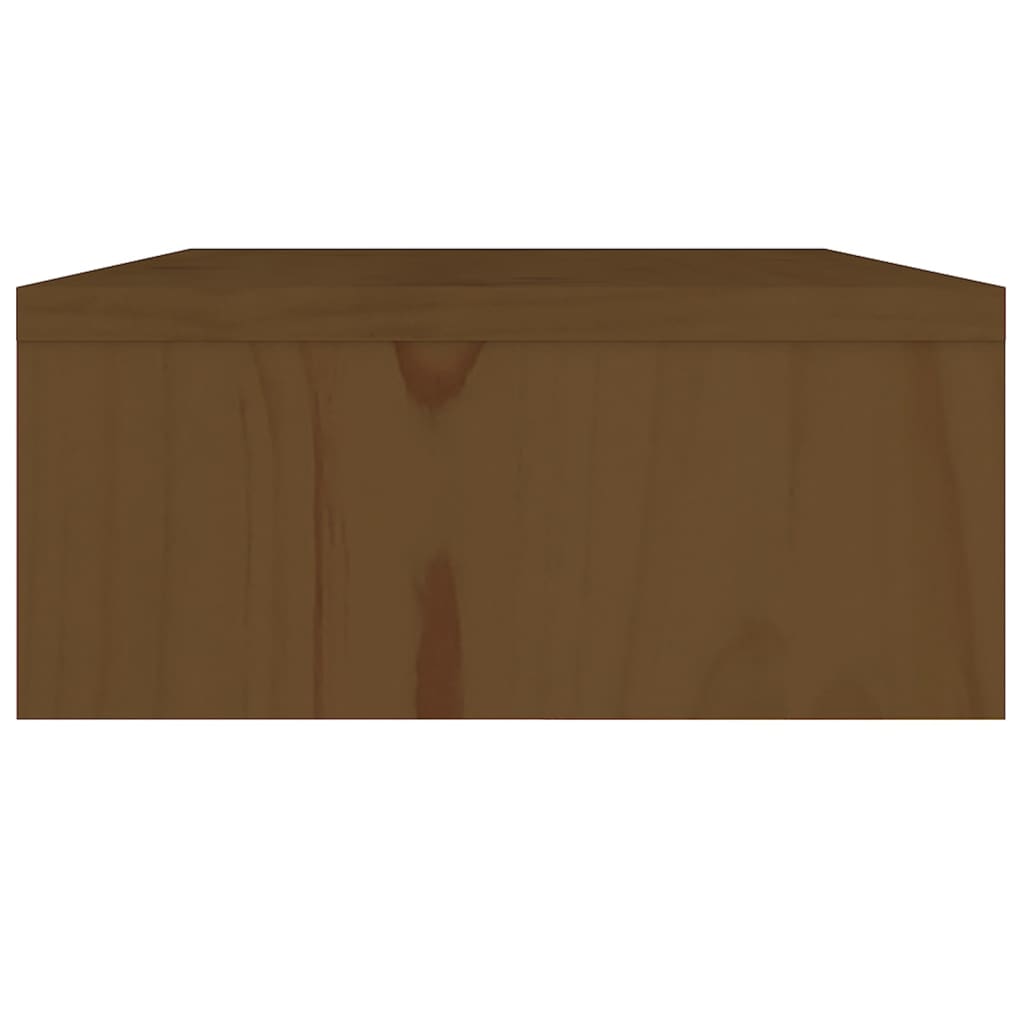 Monitorstandaard 80X24X10,5 Cm Massief Grenenhout Honingbruin