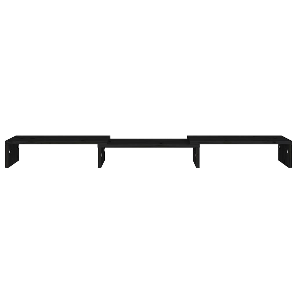 Monitorstandaard 80X24X10,5 Cm Massief Grenenhout Zwart
