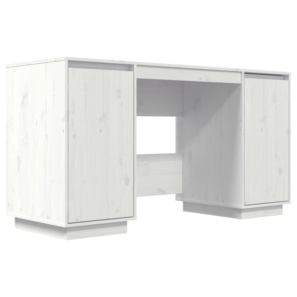 Bureau 140X50X75 Cm Massief Grenenhout Wit