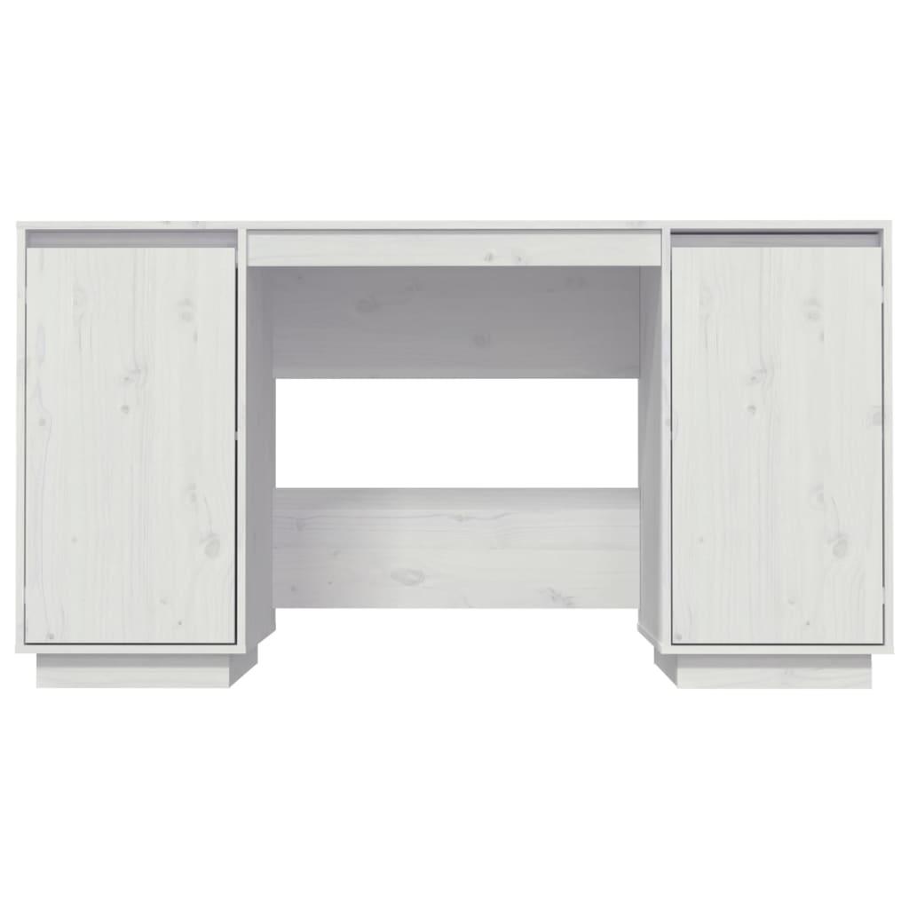 Bureau 140X50X75 Cm Massief Grenenhout Wit
