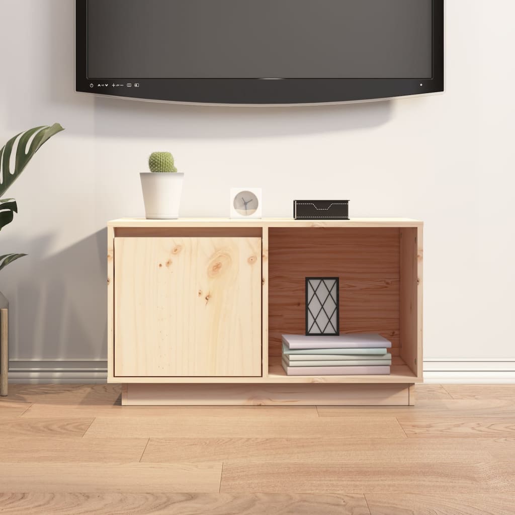 Tv-Meubel 74X35X44 Cm Massief Grenenhout