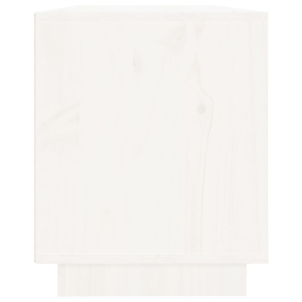 Tv-Meubel 110,5X35X44 Cm Massief Grenenhout Wit