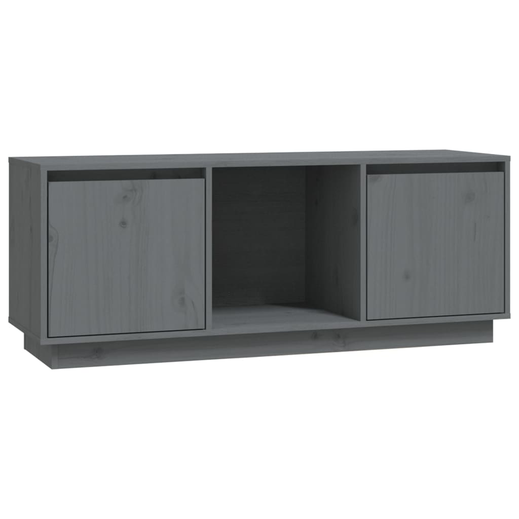 Tv-Meubel 110,5X35X44 Cm Massief Grenenhout Grijs