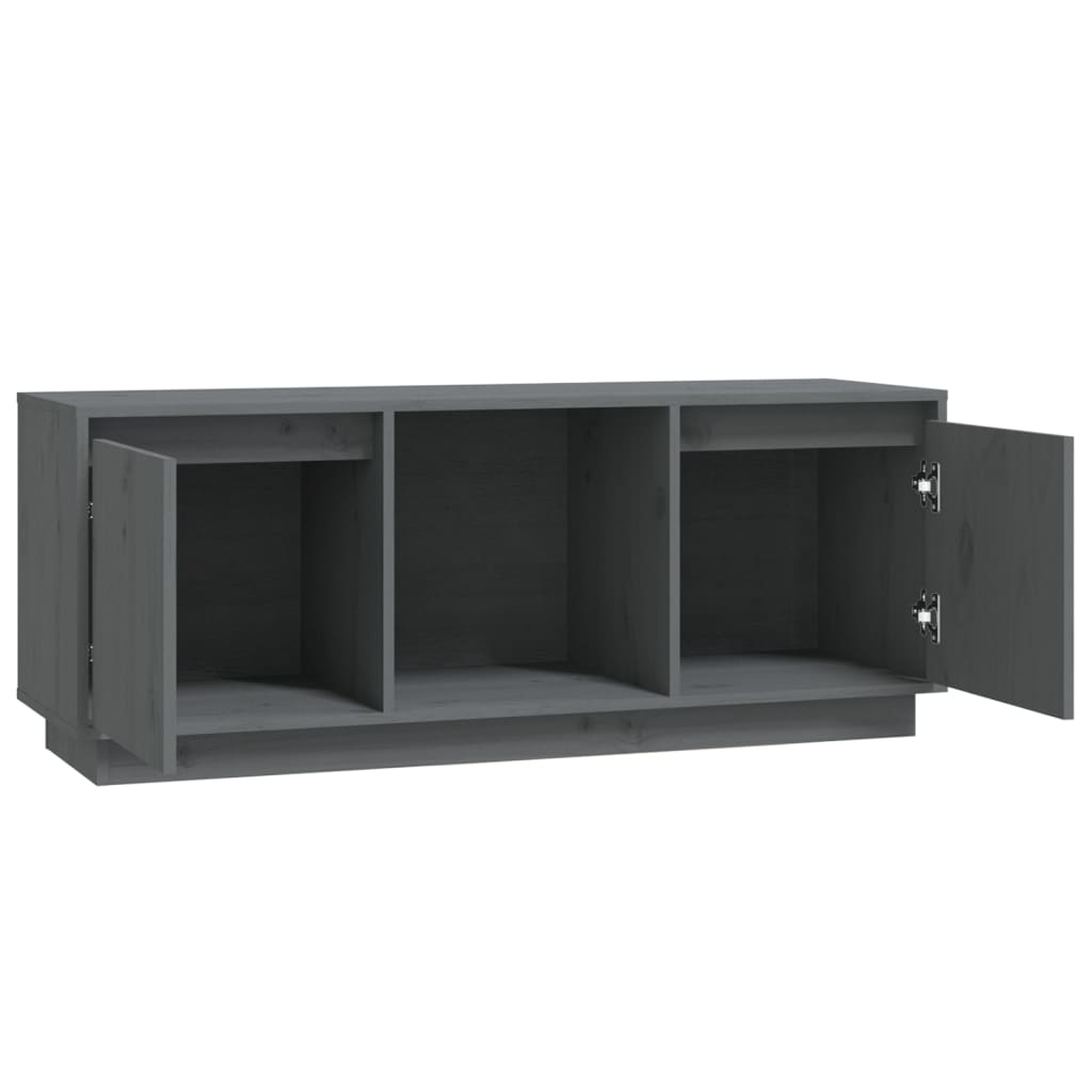 Tv-Meubel 110,5X35X44 Cm Massief Grenenhout Grijs