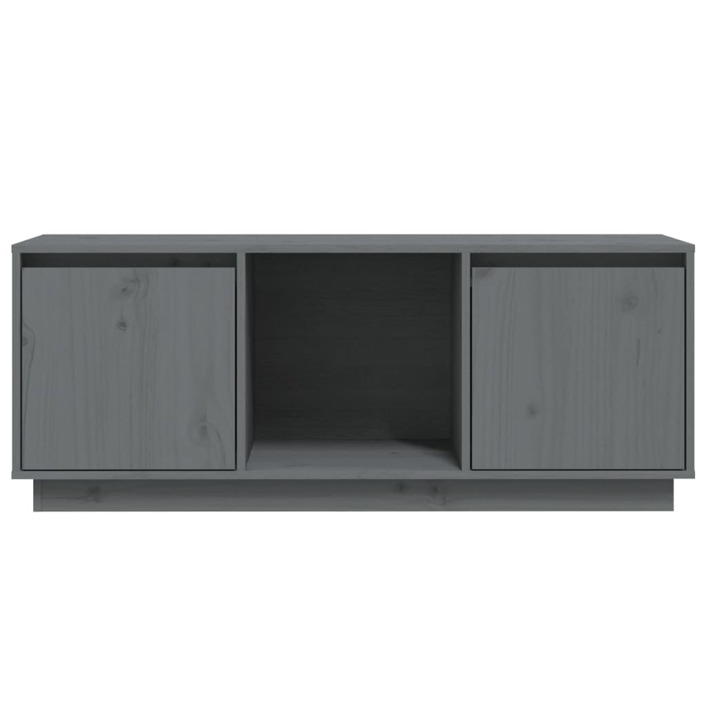 Tv-Meubel 110,5X35X44 Cm Massief Grenenhout Grijs
