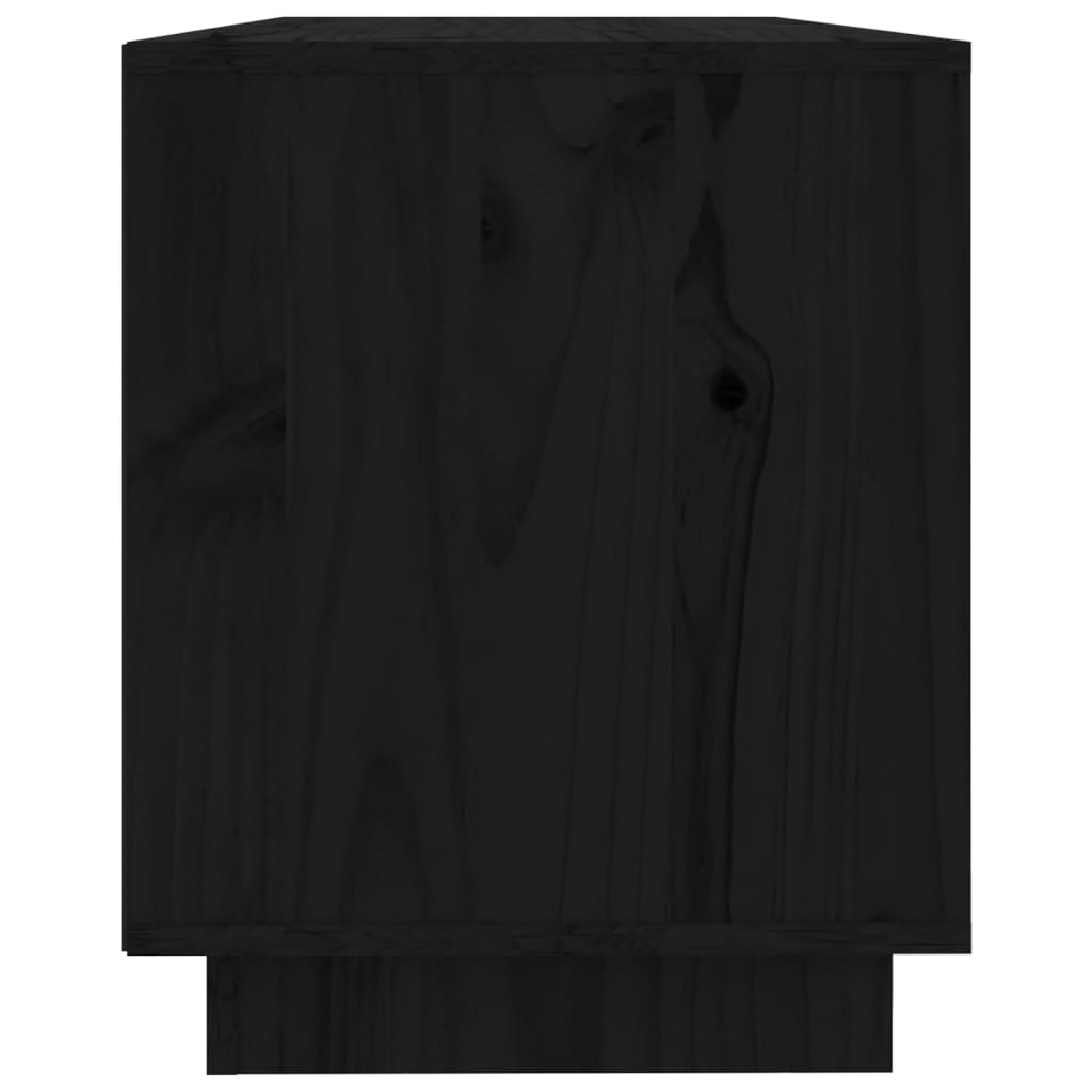 Tv-Meubel 110,5X35X44 Cm Massief Grenenhout Zwart