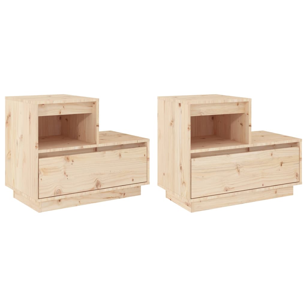Nachtkastjes 2 St 60X34X51 Cm Massief Grenenhout