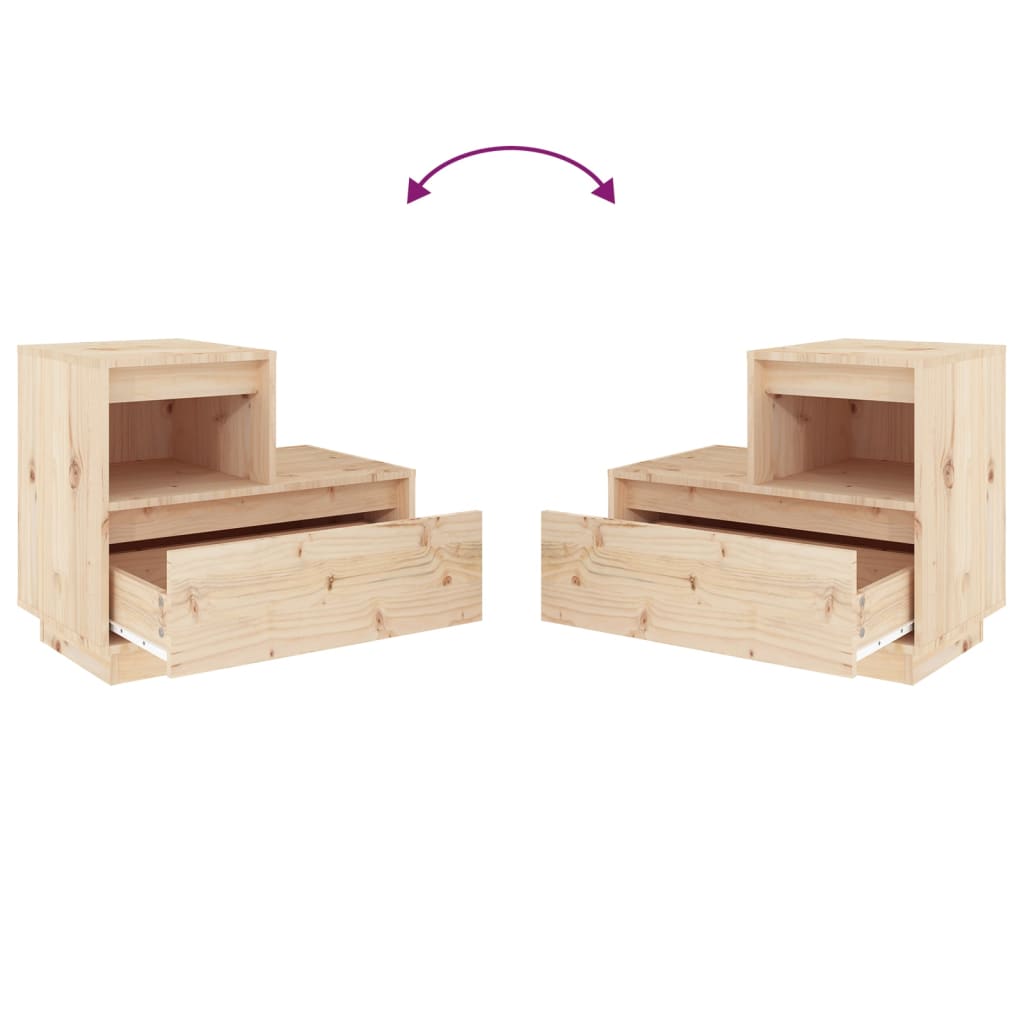 Nachtkastjes 2 St 60X34X51 Cm Massief Grenenhout