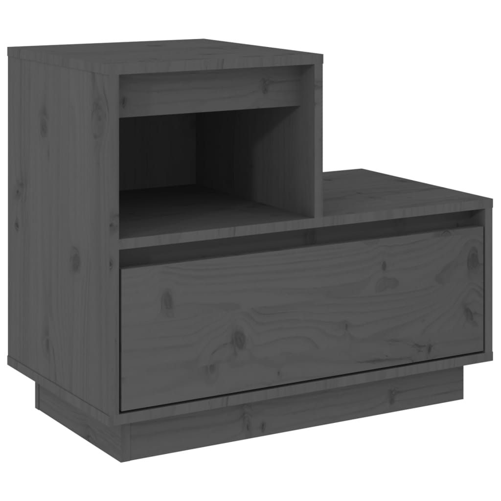 Nachtkastjes 2 St 60X34X51 Cm Massief Grenenhout Grijs
