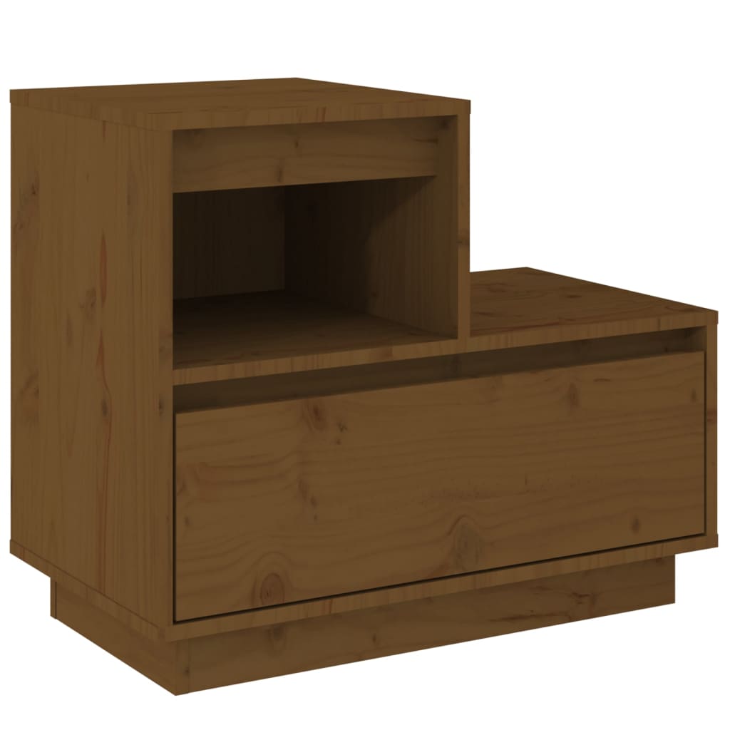 Nachtkastje 60X34X51 Cm Massief Grenenhout Honingbruin