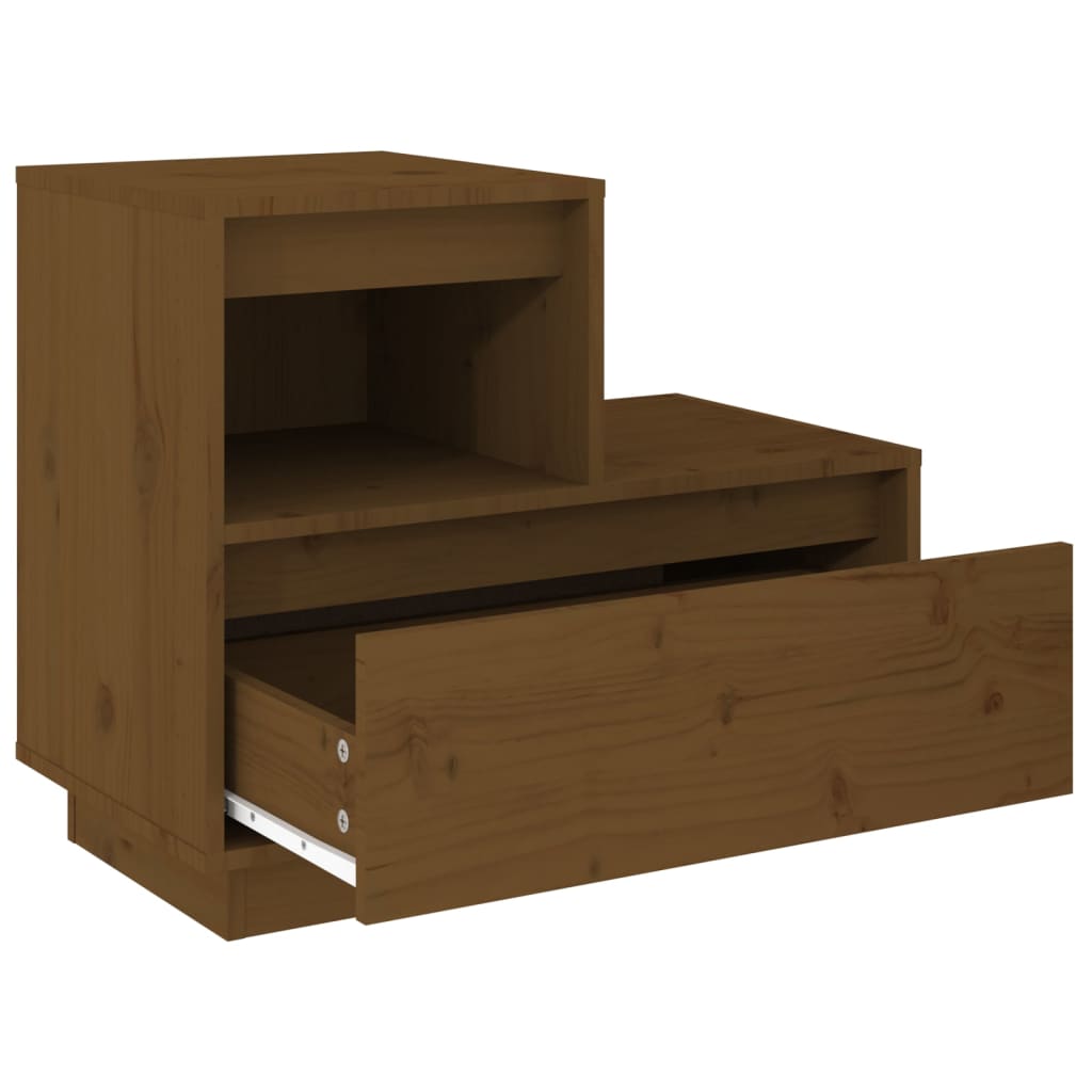 Nachtkastje 60X34X51 Cm Massief Grenenhout Honingbruin