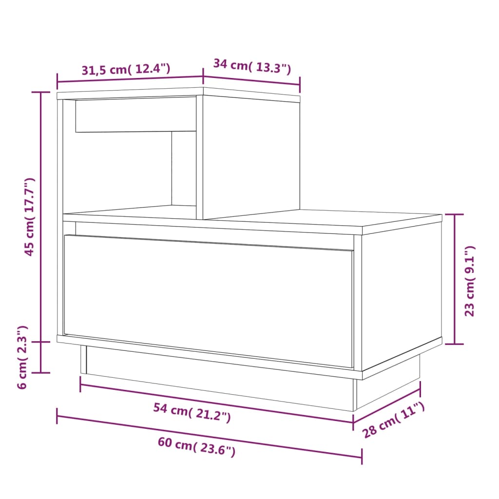 Nachtkastjes 2 St 60X34X51 Cm Massief Grenenhout Honingbruin