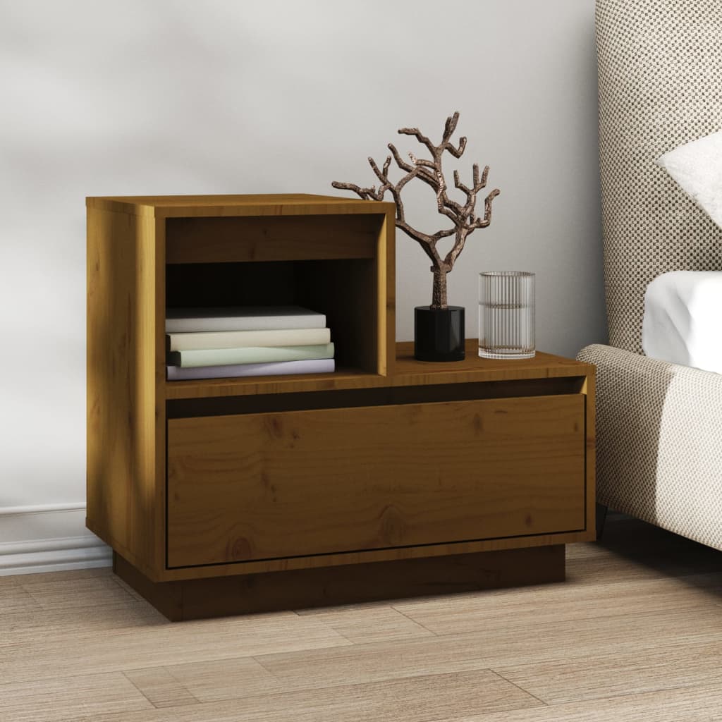 Nachtkastjes 2 St 60X34X51 Cm Massief Grenenhout Honingbruin