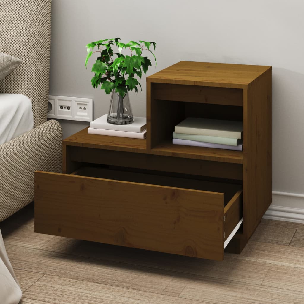 Nachtkastjes 2 St 60X34X51 Cm Massief Grenenhout Honingbruin