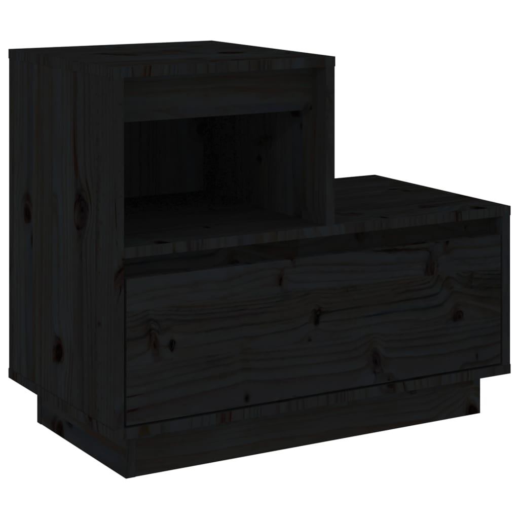Nachtkastjes 2 St 60X34X51 Cm Massief Grenenhout Zwart