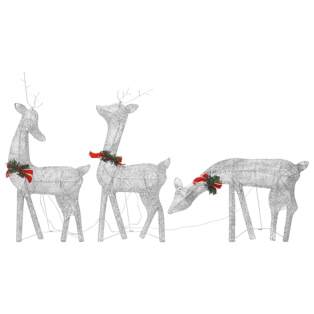 Rendierfamilie Kerstmis Koudwit 270X7X90 Cm Mesh Zilverkleurig