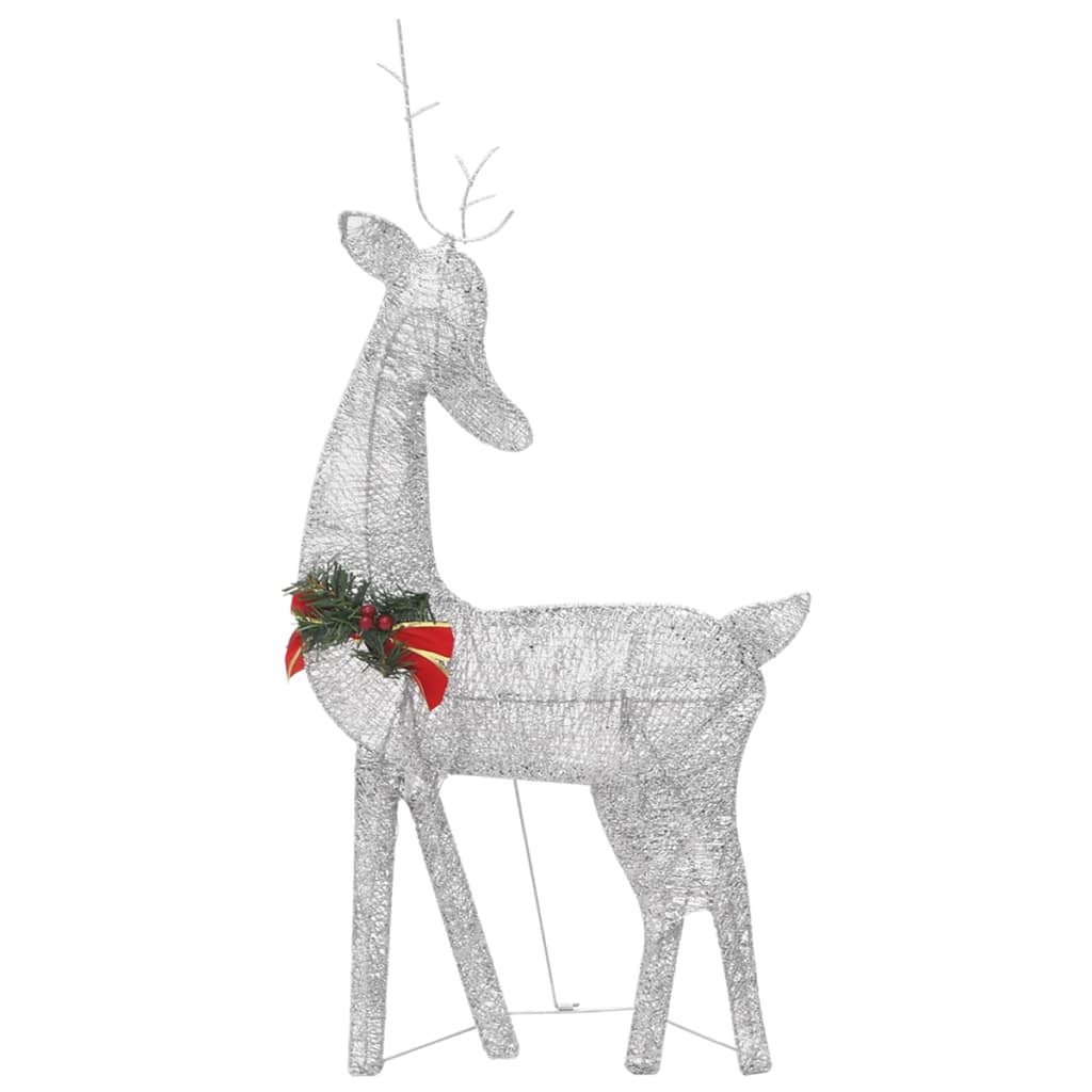 Rendierfamilie Kerstmis Koudwit 270X7X90 Cm Mesh Zilverkleurig