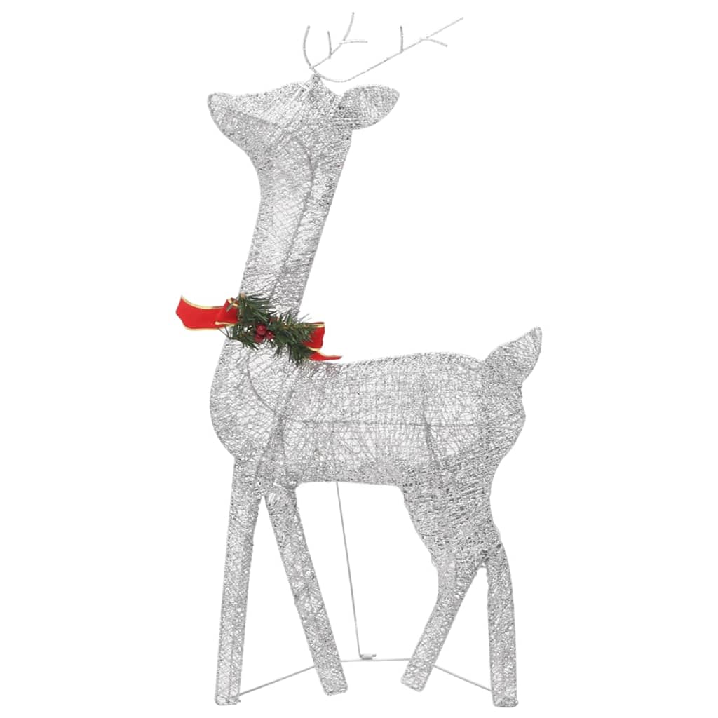 Rendierfamilie Kerstmis Koudwit 270X7X90 Cm Mesh Zilverkleurig