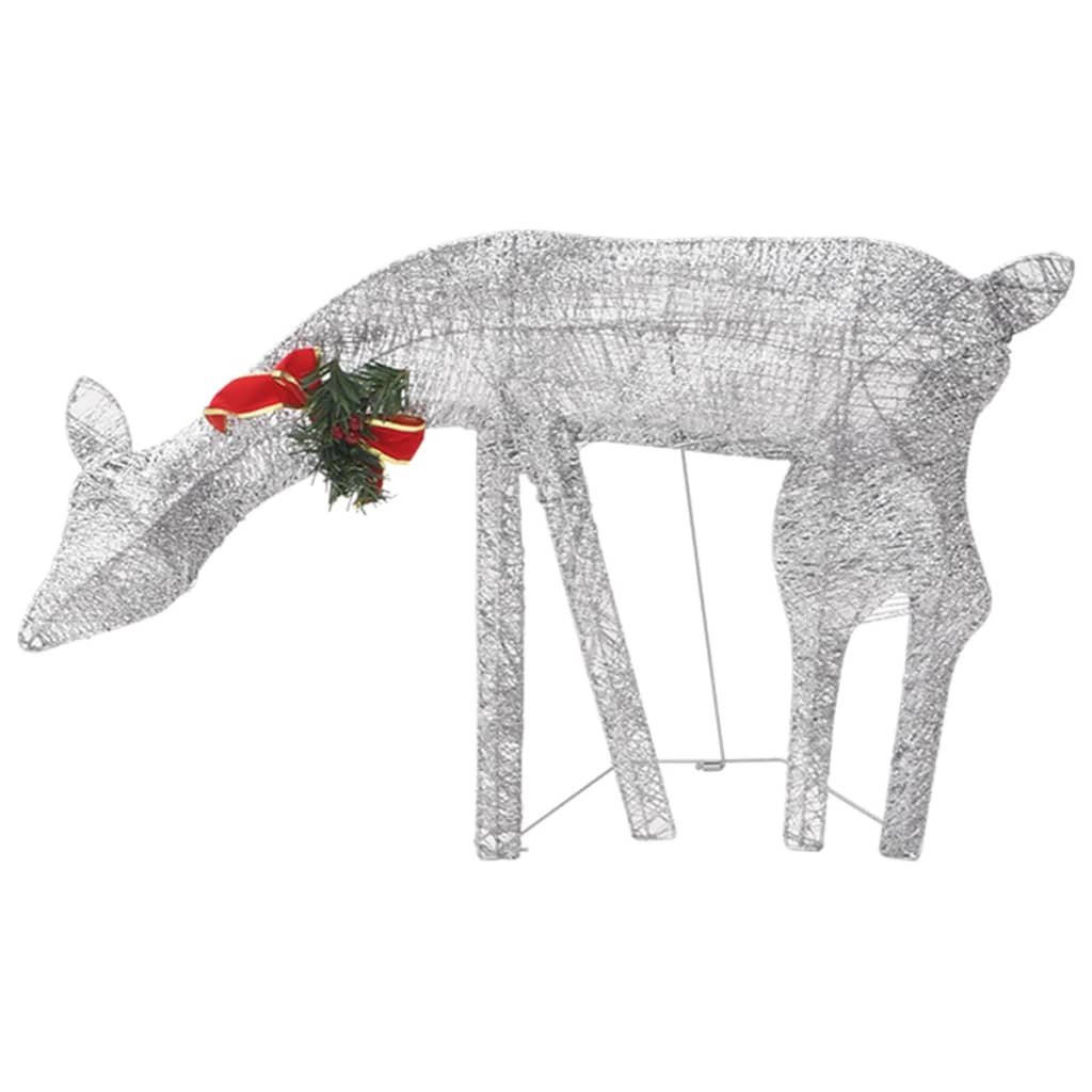Rendierfamilie Kerstmis Koudwit 270X7X90 Cm Mesh Zilverkleurig