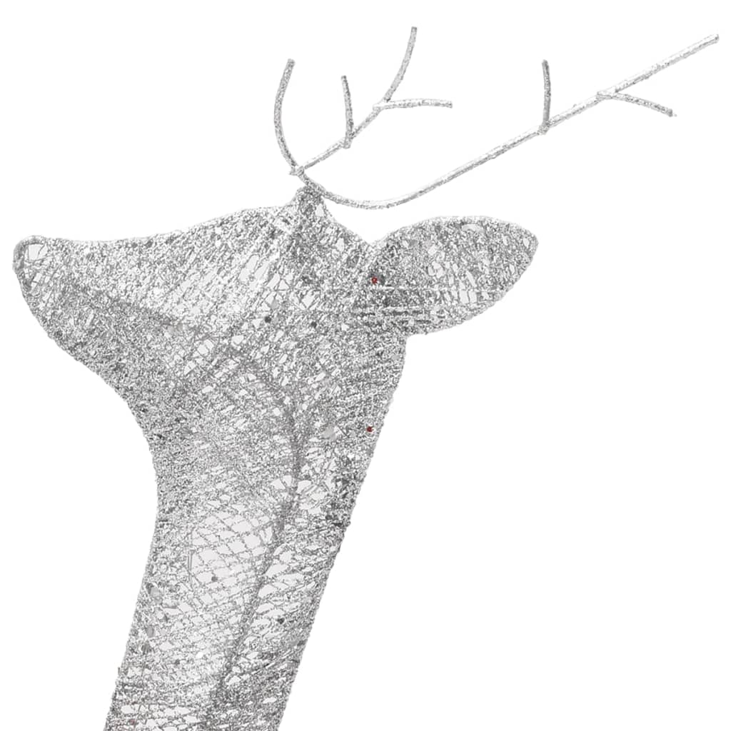 Rendierfamilie Kerstmis Koudwit 270X7X90 Cm Mesh Zilverkleurig