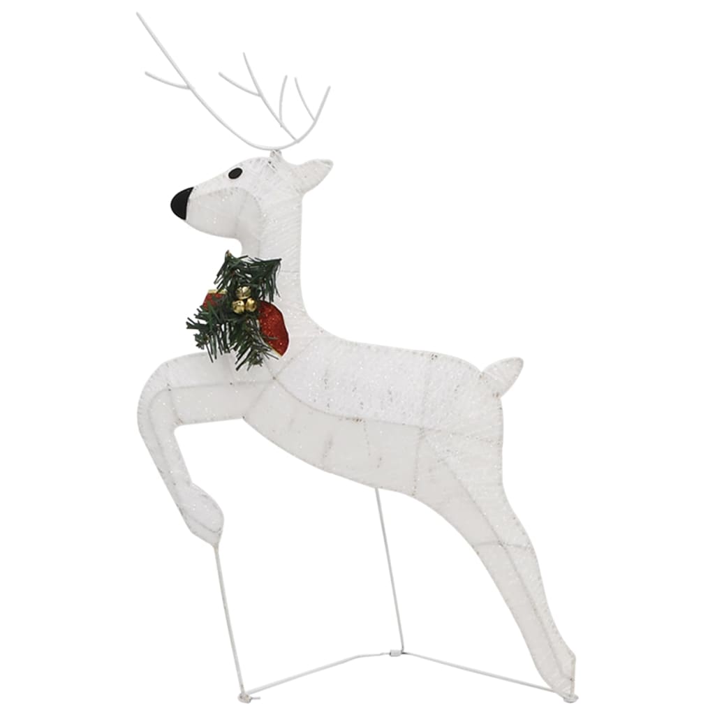 Buitenkerstversiering Rendieren En Slee 60 Led's Wit