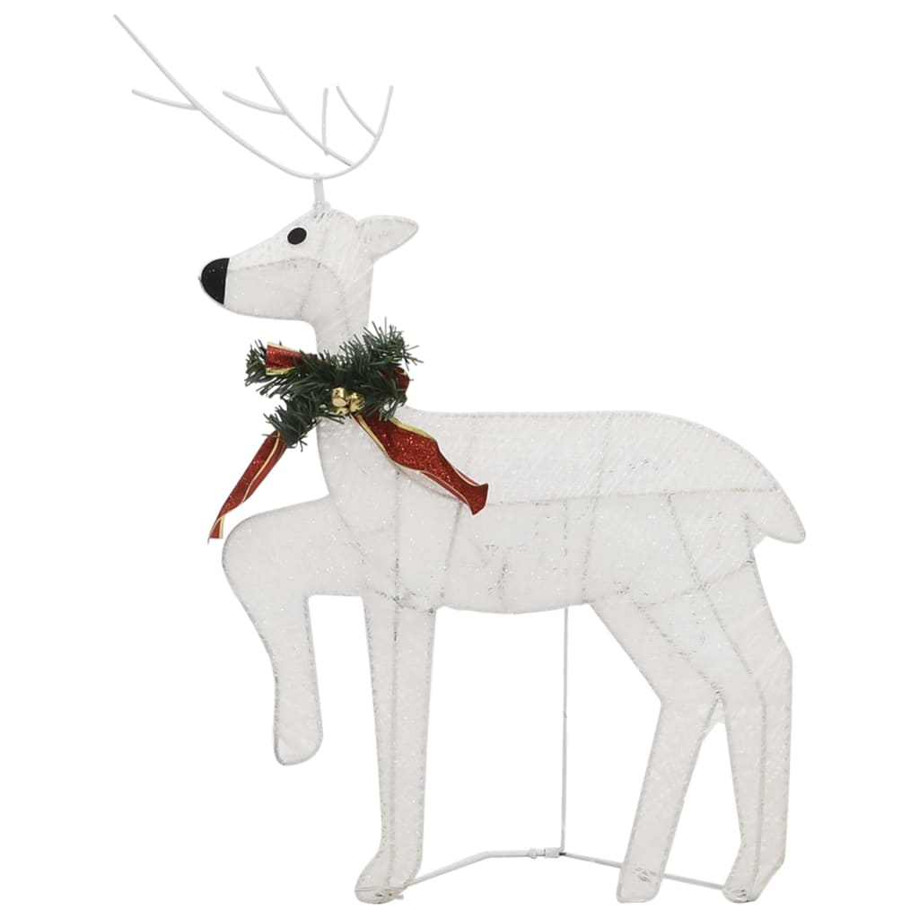 Buitenkerstversiering Rendieren En Slee 60 Led's Wit