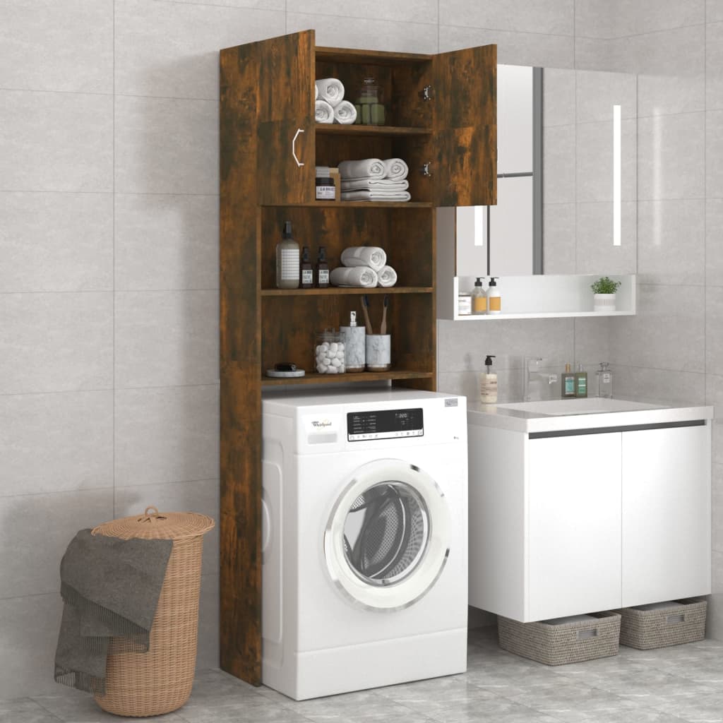 Wasmachinekast 64X25,5X190 Cm Gerookt Eikenkleurig