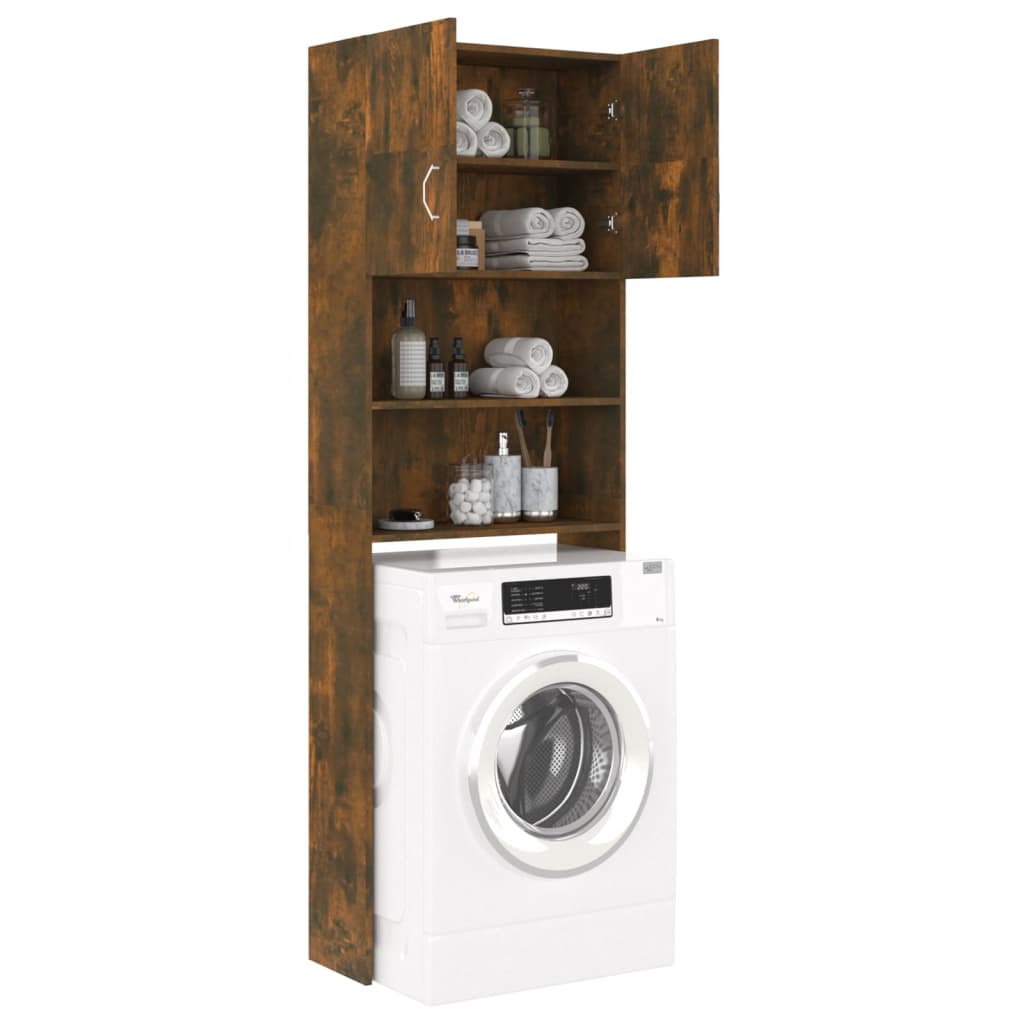 Wasmachinekast 64X25,5X190 Cm Gerookt Eikenkleurig
