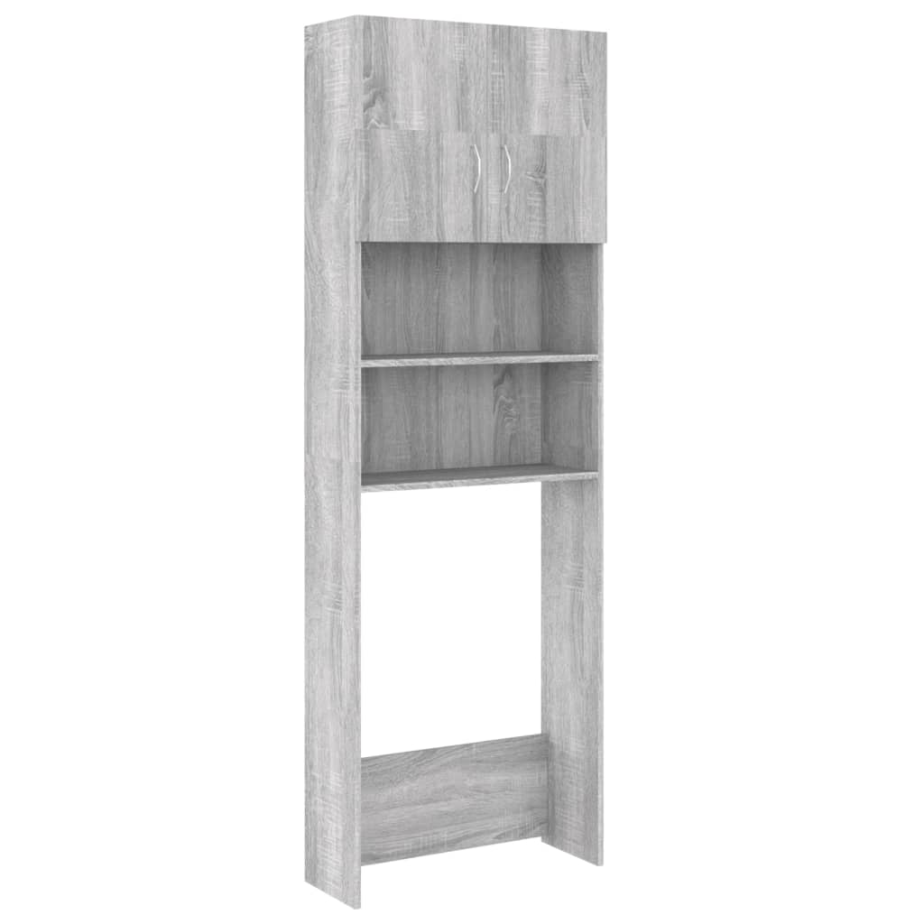 Wasmachinekast 64X25,5X190 Cm Grijs Sonoma Eikenkleurig