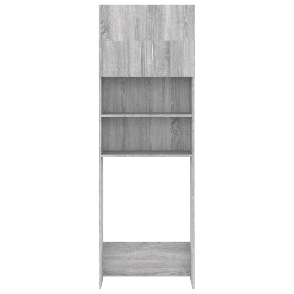 Wasmachinekast 64X25,5X190 Cm Grijs Sonoma Eikenkleurig