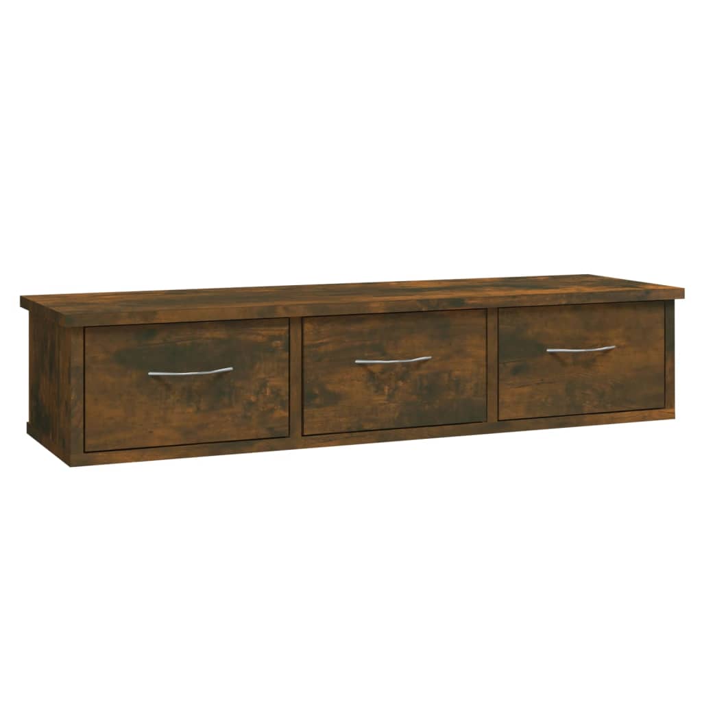 Wandkast 88X26X18,5 Cm Bewerkt Hout Gerookt Eikenkleurig
