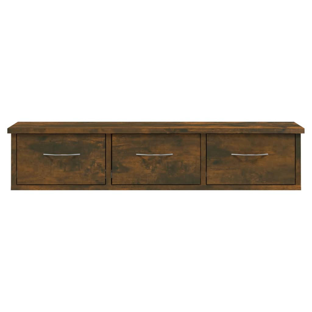Wandkast 88X26X18,5 Cm Bewerkt Hout Gerookt Eikenkleurig