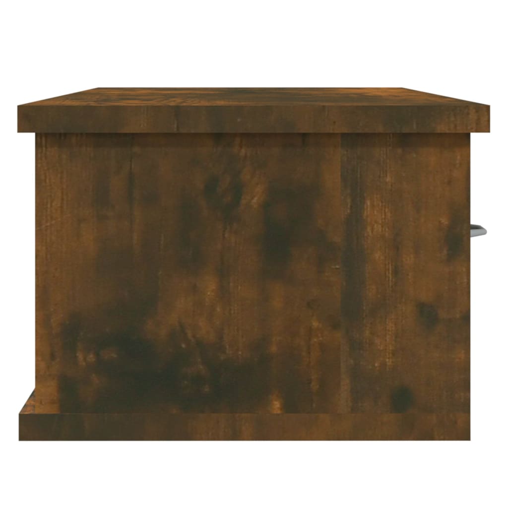 Wandkast 88X26X18,5 Cm Bewerkt Hout Gerookt Eikenkleurig