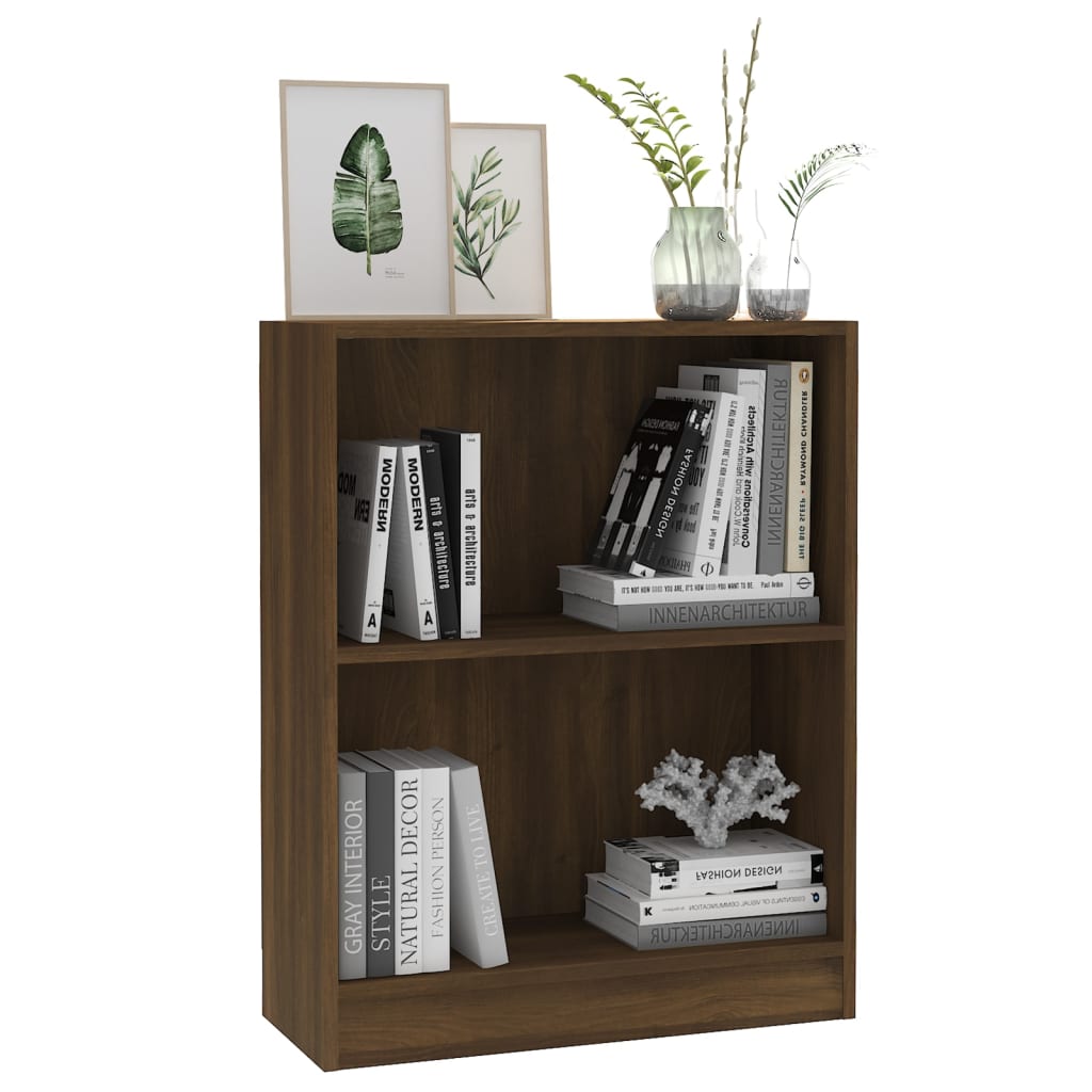 Boekenkast 60X24X74,5 Cm Bewerkt Hout Bruineikenkleurig