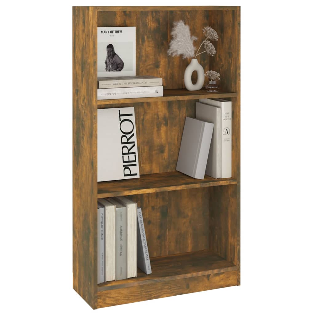 Boekenkast 60X24X109 Cm Bewerkt Hout Gerookt Eikenkleurig