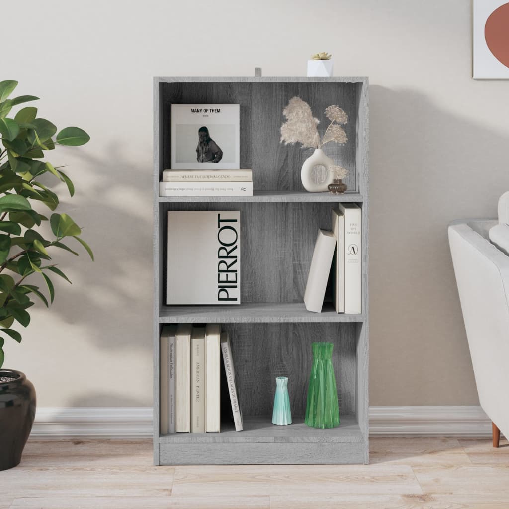 Boekenkast 60X24X109 Cm Bewerkt Hout Grijs Sonoma Eikenkleurig