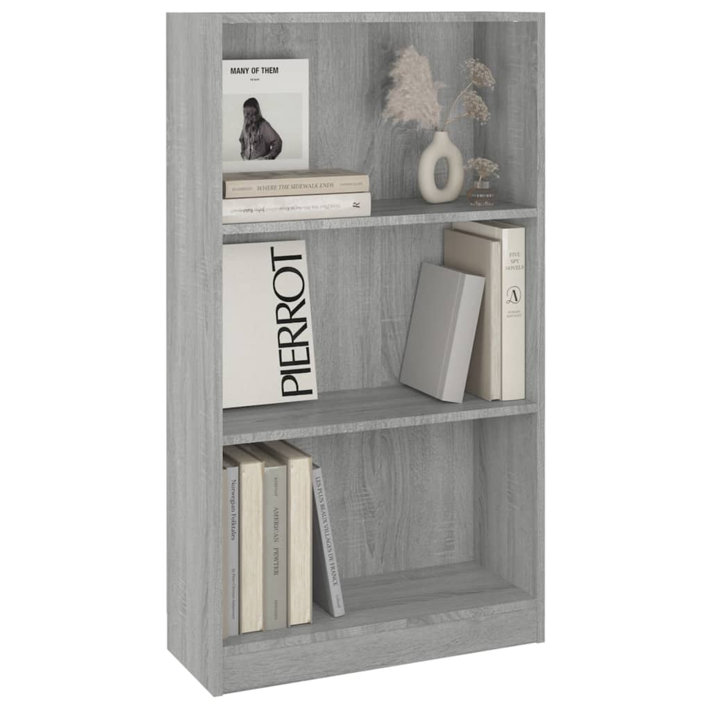 Boekenkast 60X24X109 Cm Bewerkt Hout Grijs Sonoma Eikenkleurig