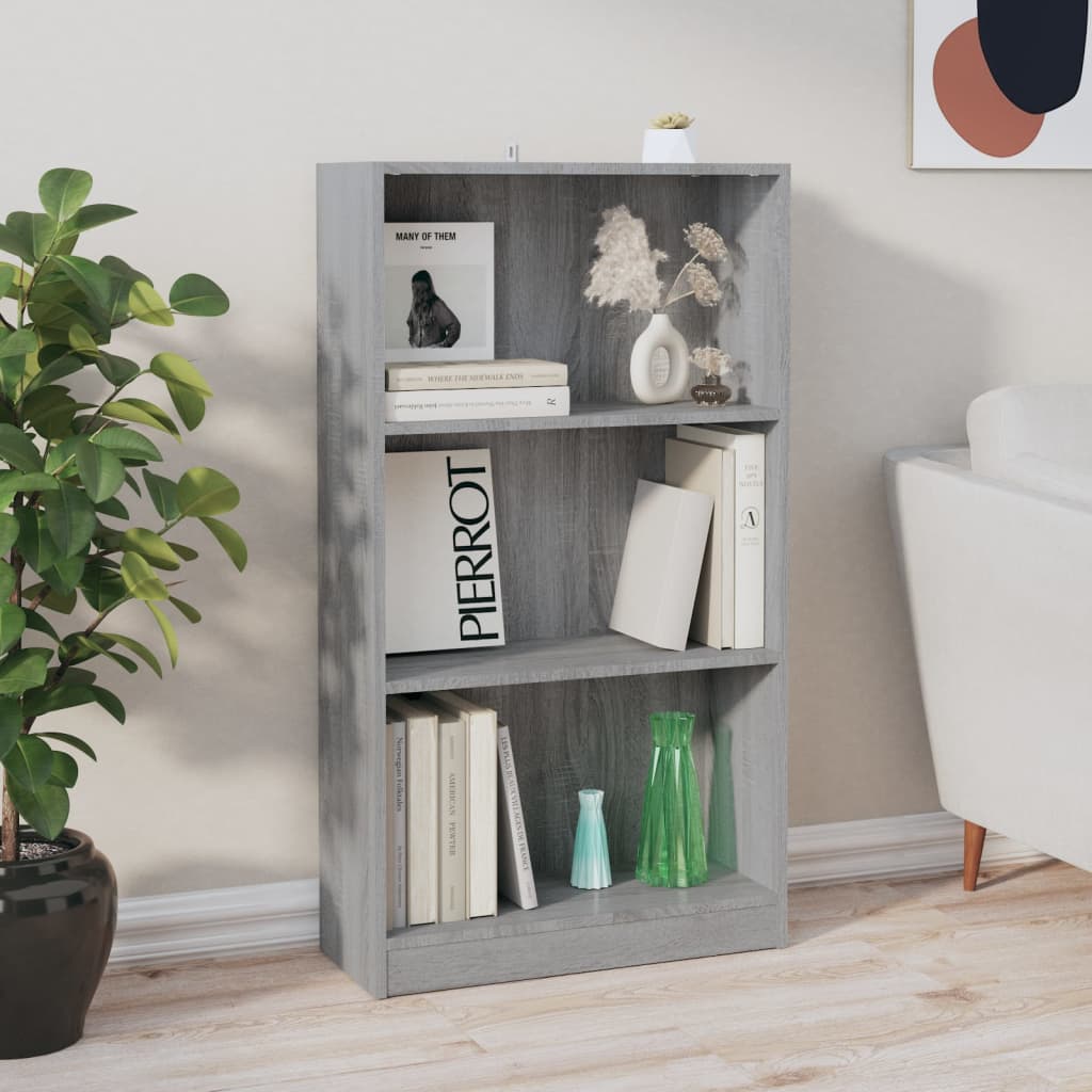Boekenkast 60X24X109 Cm Bewerkt Hout Grijs Sonoma Eikenkleurig