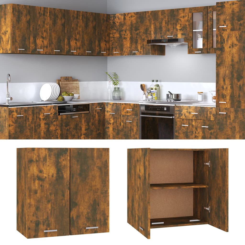 Wandkast Hangend 60X31X60 Cm Bewerkt Hout Gerookt Eikenkleurig