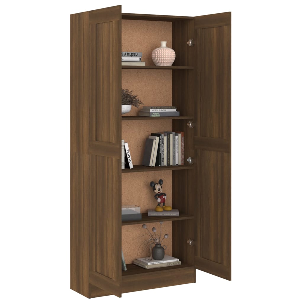 Boekenkast 82,5X30,5X185,5 Cm Bewerkt Hout Bruineikenkleurig
