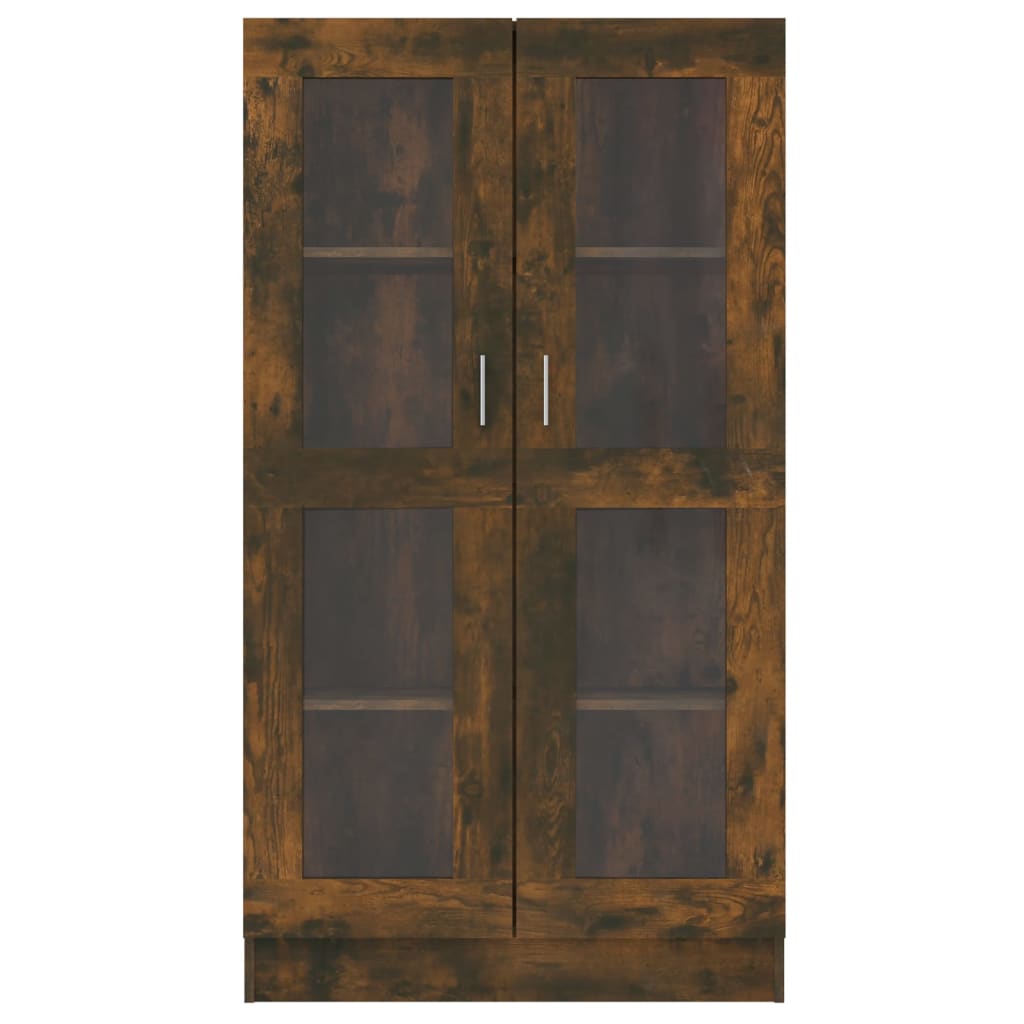 Vitrinekast 82,5X30,5X150 Cm Bewerkt Hout Gerookt Eikenkleurig