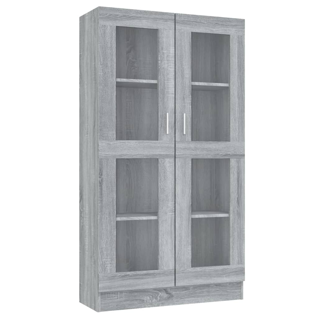 Vitrinekast 82,5X30,5X150 Cm Bewerkt Hout Grijs Sonoma Eiken