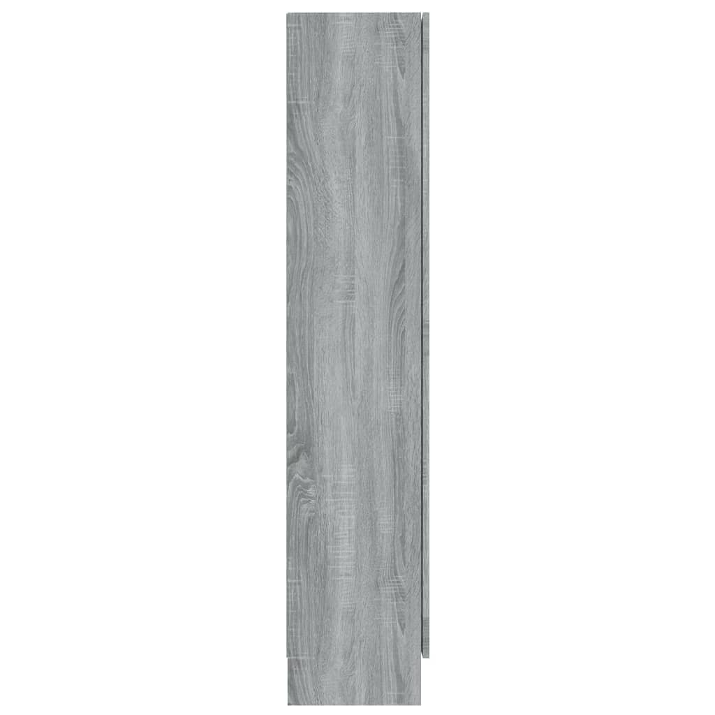 Vitrinekast 82,5X30,5X150 Cm Bewerkt Hout Grijs Sonoma Eiken