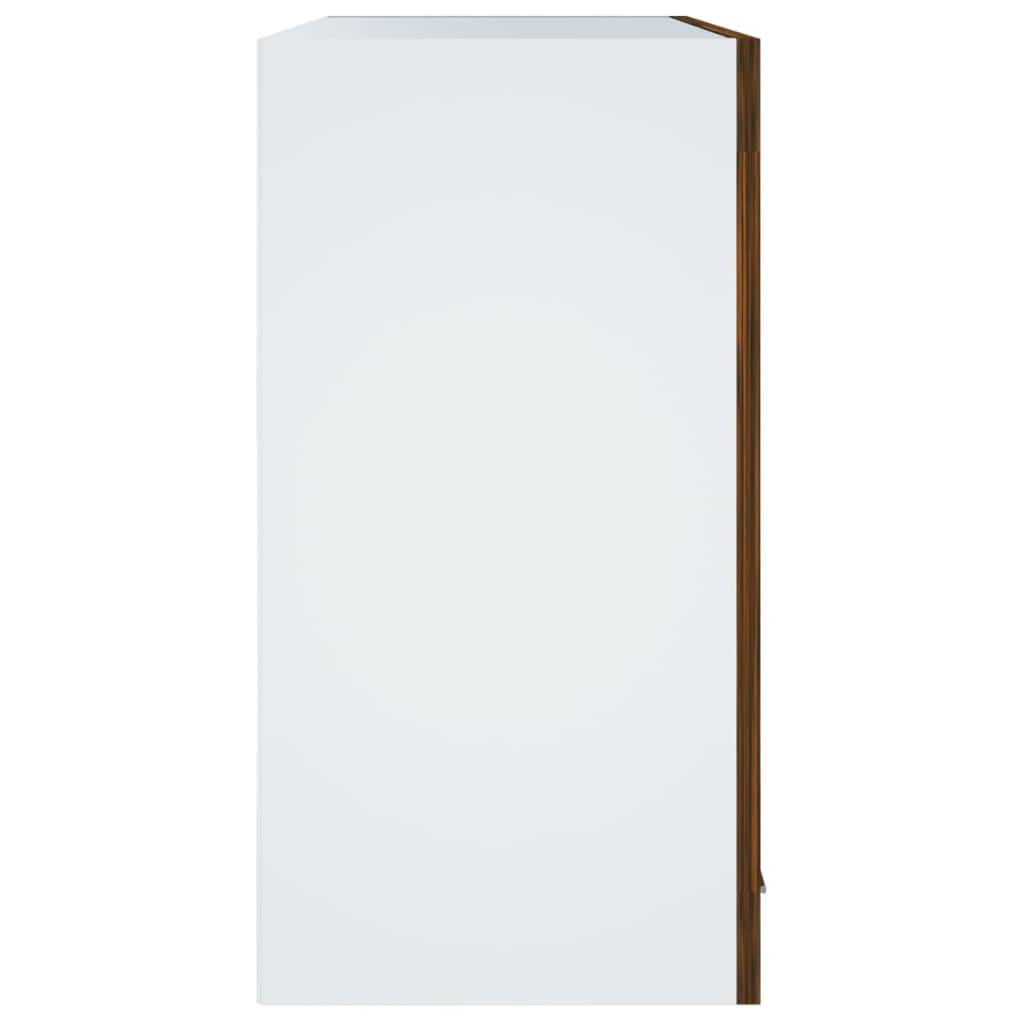 Wandkast Hangend 60X31X60 Cm Glas En Bewerkt Hout Gerookt Eiken