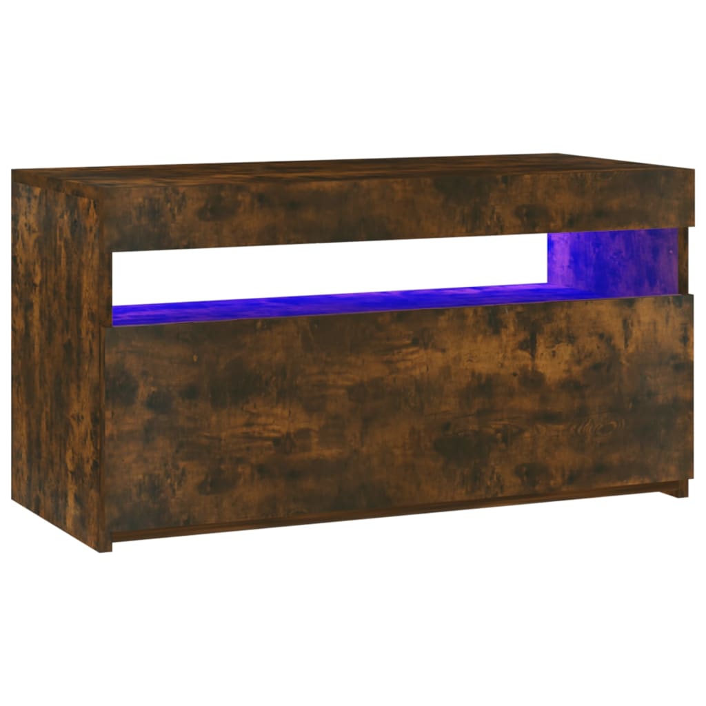 Tv-Meubel Met Led-Verlichting 75X35X40 Cm Gerookt Eikenkleurig