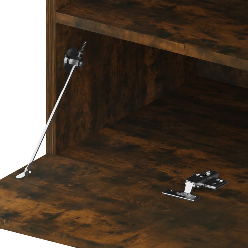 Tv-Meubel Met Led-Verlichting 75X35X40 Cm Gerookt Eikenkleurig